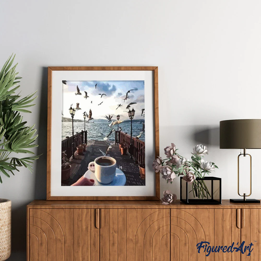 Coffee and Seagulls at waterfront - Image 3