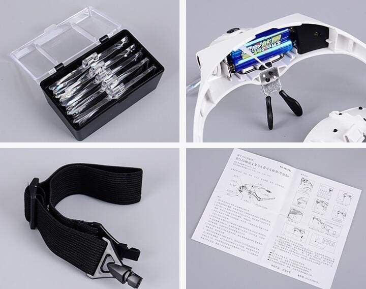 Headband Magnifier Glass Magnifying Glasses with Lamp for Paint by Numbers - Image 8