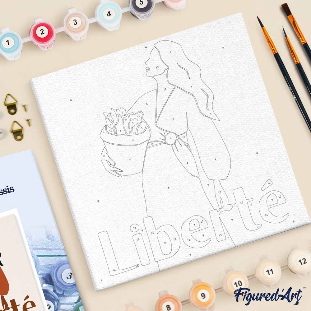 Mini Paint by numbers 8"x8" framed - Beauty and Liberty - Image 5